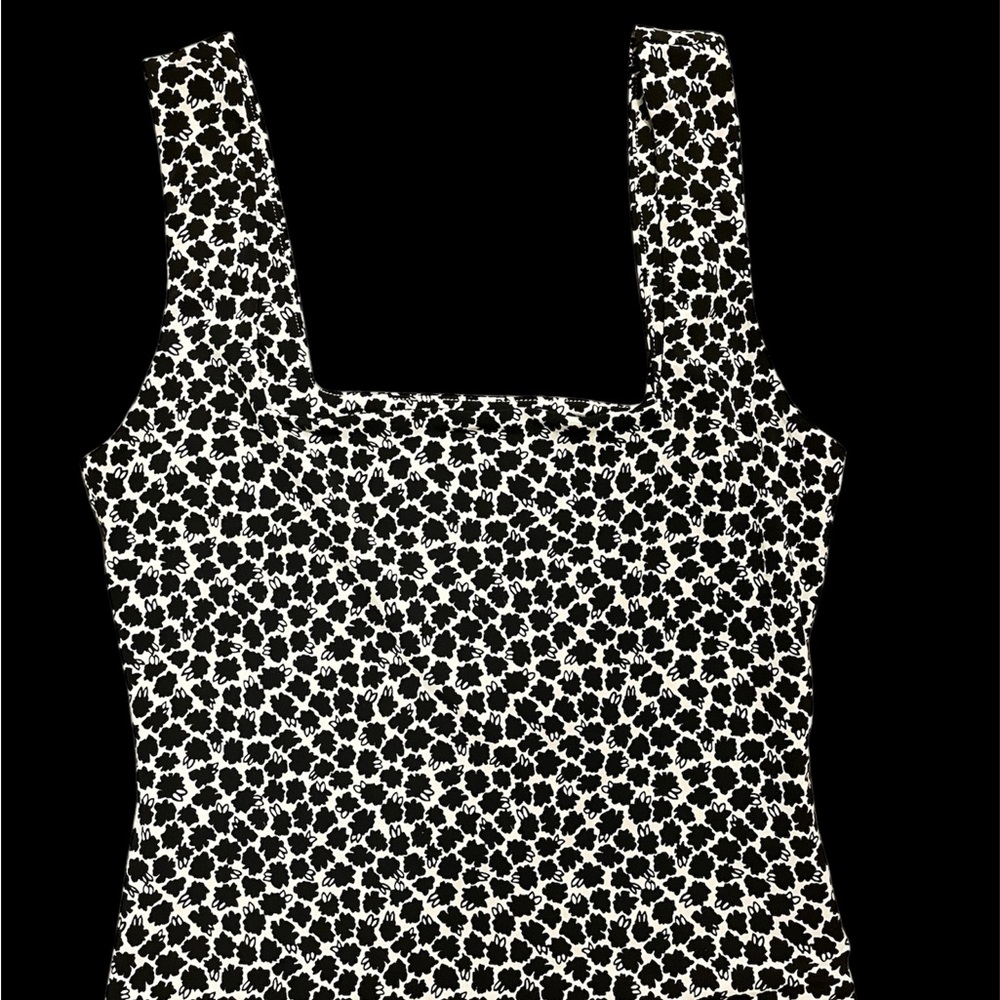Black and White Floral Women's Top